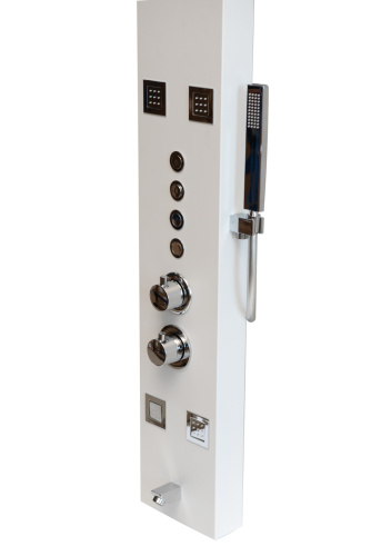 Душевая панель с термостатом (белая матовая) DENBERG DENBERG LT-203 прямоугольная настенная - фото 3