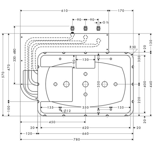 Скрытая часть для верхнего душа Hansgrohe Raindance 28414180 - фото 2