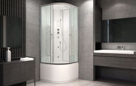 Душевая кабина AvaCan L910GM+EL 100х100 четверть круга с крышей ориентация универсальная