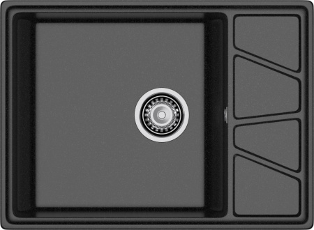 Кухонная мойка Granfest Vertex V-680L черный 68х50 цвет черный поверхность матовая