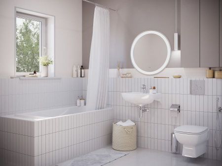 Раковина из сантехнического фарфора Santek Лонги 1WH501755 60х40 подвесная цвет белый 1 отверстие под смеситель