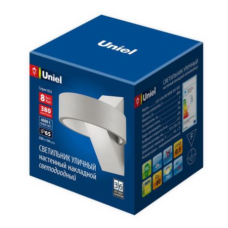 Уличный настенный светильник Uniel ULU-S34A-8W/4000K IP65 GREY