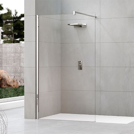 Душевая перегородка Novellini Kuadra H KUADH120-1Z 120х205 стекло прозрачное профиль нержавеющая сталь