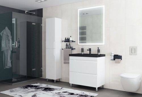 Тумба под раковину Corozo Юрма SD-00001625 80х40 напольная цвет белый - фото 3