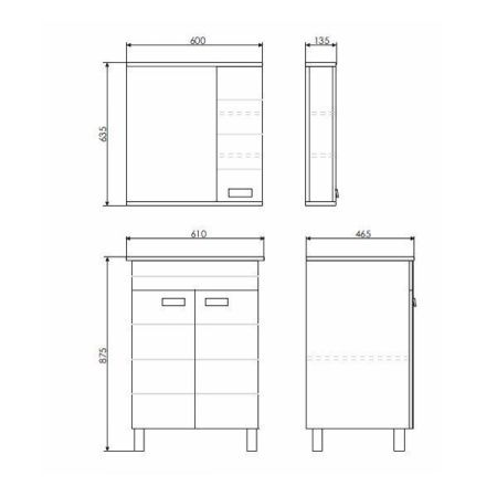 Тумба с раковиной Comforty Модена М 00-00001642CF 60х50 напольная цвет белый