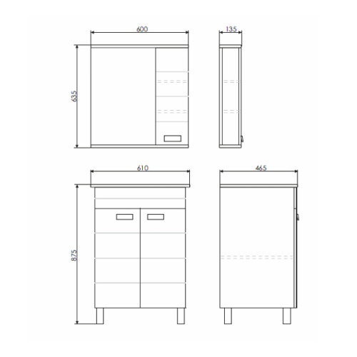 Тумба с раковиной Comforty 00-00001642CF 61x46,5x87,5 - фото 2