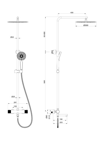 Душевая стойка Wonzon & Woghand WW-88739902-CR настенная цвет хром - фото 2