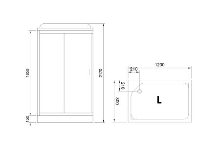 Душевая кабина Royal Bath HP RB8120HP4-MM-L 120х80 прямоугольная с крышей ориентация левая