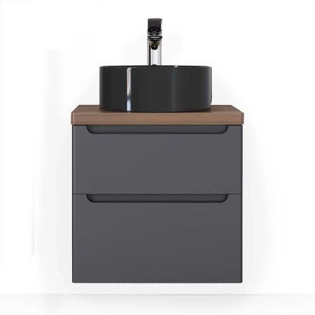 Тумба под раковину Jorno WOOD wood.01.60/P/GR 60х50 подвесная цвет серый