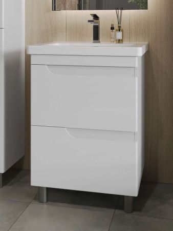 Тумба с раковиной Orange TOPLINE-Milano TM60-02+RA 60х50 напольная цвет белый