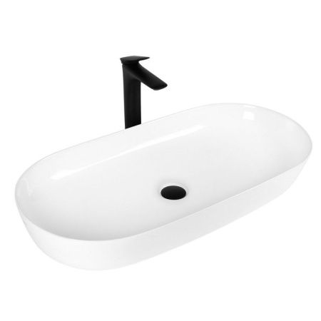 Раковина из сантехнического фарфора Bond Oval S51-800 80х40 накладная цвет белый без отверстий под смеситель