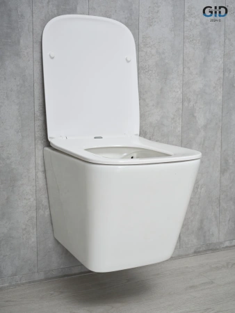 Унитаз подвесной Gid Cuadrado 62257Y белый с сиденьем микролифт безободковый