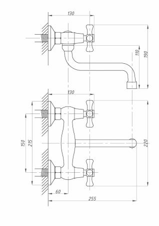 Смеситель FAUZT FZs-490-07 настенный хром