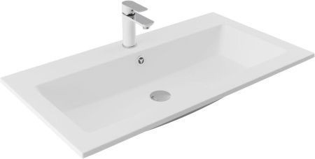 Раковина из искусственного камня Aquanet Электра 00326514 90х50 полувстраиваемая цвет белый 1 отверстие под смеситель