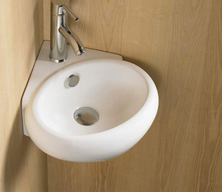 Раковина из санфаянса CeramaLux 9359 35х35 подвесная цвет белый 1 отверстие под смеситель