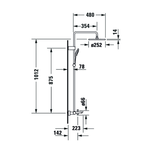 Душевая стойка Duravit Wave WA5280008C10 настенная хром - фото 2