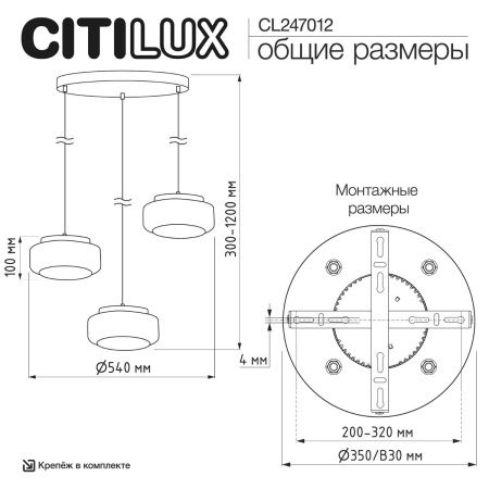 Светильник подвесной Citilux Signature (Сигнатуре) CL247012