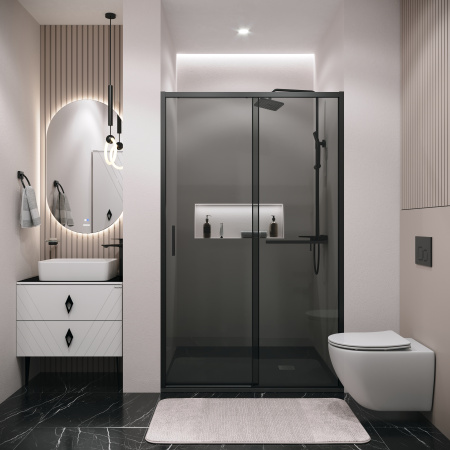 Душевая дверь Grossman Style 100.K33.05.120.21.10 120х195 стекло тонированное профиль черный матовый