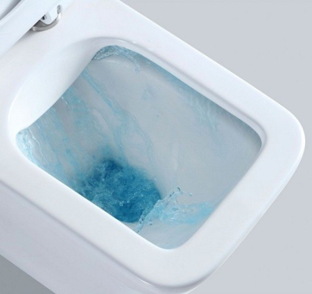 Унитаз напольный с бачком CeramaLux 2170 белый глянцевый с сиденьем микролифт безободковый каскадный смыв