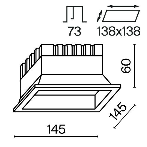 Светильник встраиваемый Maytoni Technical Okno DL056-18W3-4-6K-W - фото 2