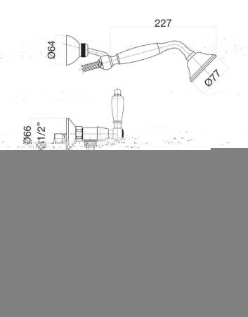 Смеситель для ванны и душа Fiore 02ZZ0602 настенный бронза