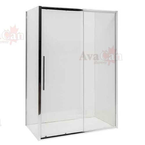 Душевой уголок AvaCan FC-120-SC80 140х80 стекло прозрачное профиль хром глянцевый без поддона - фото 4