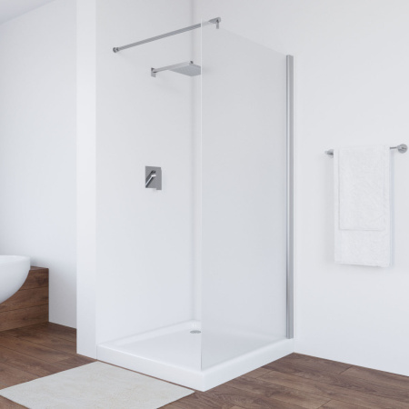 Душевая перегородка Vegas-Glass EAF TUR+NOVO EAF TUR NOVO 76 08 10 76х200 стекло матовое профиль хром глянцевый