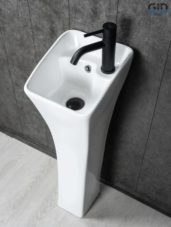 Раковина керамическая Gid Autonomo 81101 30х33 напольная цвет белый 1 отверстие под смеситель