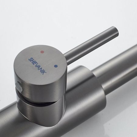 Смеситель для кухни Shevanik S263T на мойку оружейная сталь