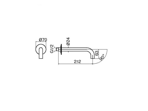 Излив Plumberia Selection Ixo SPT0258CR настенный хром - фото 2