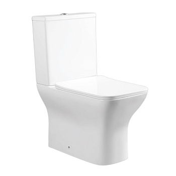 Унитаз напольный с бачком Bond Cube F09-00 белый с сиденьем безободковый душевой смыв