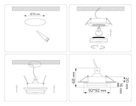 Светильник встраиваемый Ambrella Light Acrylic Tech (Ацрылиц Тецх) TN30709