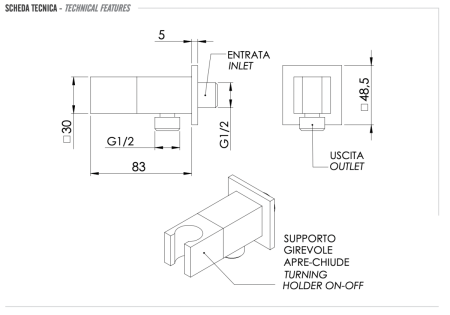 Держатель для душа Remer 338Q хром