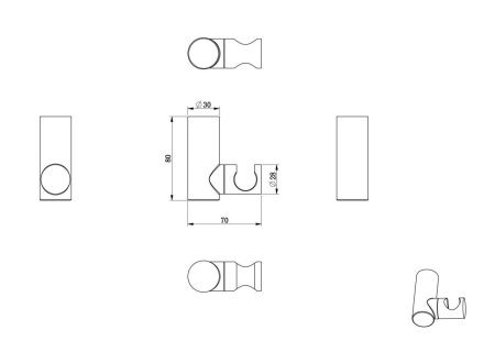 Держатель для душа Wonzon & Woghand WW-994219-CR хром