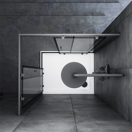 Душевой уголок Am.Pm Gem W90G-404-100280-BT 80х100 стекло прозрачное профиль черный матовый без поддона - фото 4 Душевой уголок Am.Pm Gem W90G-404-100280-BT 80х100 стекло прозрачное профиль черный матовый без поддона - фото 4