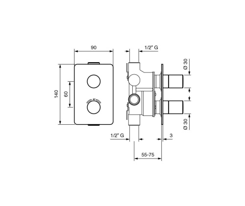 Смеситель Emmevi 45319/CR встраиваемый в стену хром - фото 2