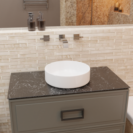 Раковина из сантехнического фаянса CHARUS TORRE BIANCA 700-011W 40х40 накладная цвет белый без отверстий под смеситель