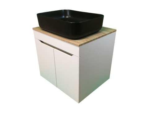 Тумба с раковиной Sintesi STL.W7023_SIN-LVB-APP-409BM 60х55х50 подвесная цвет темно-серый/коричневый/черный матовый - фото 2