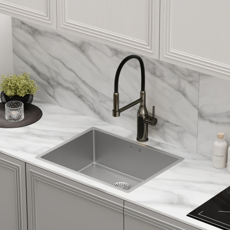 Смеситель для кухни Sancos Pride SC4011GG на мойку вороненая сталь/черный