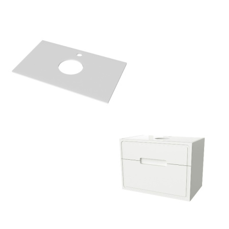 Тумба под столешницу Taliente Olejio 79 см TA-MBO-80PS-blanco белая + Столешница Taliente Olejio 80 см TA-MB-ST80-blanco белая (без раковины)