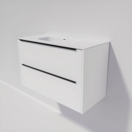 Тумба с раковиной La Fenice TESORO NFNC-01-TES-PB-100-2-3-100 100х50 подвесная цвет белый