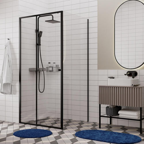 Душевой уголок Wasserkraft Dill 61S 61S19 100х100 стекло прозрачное профиль черный без поддона - фото 2