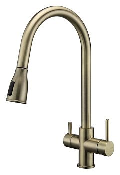 Смеситель для кухни Paulmark LANGE La214212-BR на мойку бронза