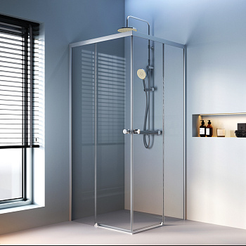 Душевой уголок Am.Pm X-Joy W94G-403-9090-МТ 88х88 стекло прозрачное профиль хром матовый без поддона