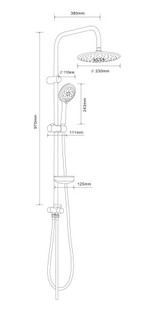 Душевая стойка Orange S05cr настенная цвет хром