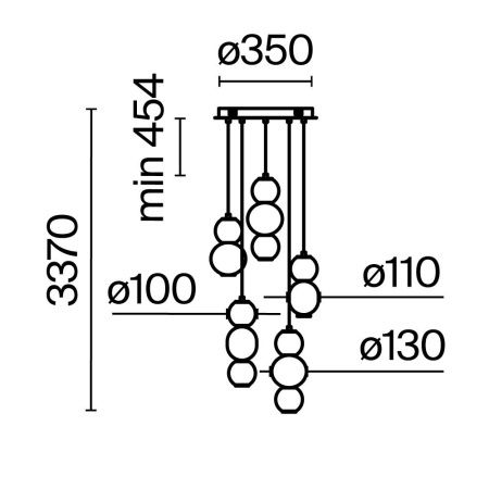 Светильник подвесной Maytoni Drop Modern MOD273PL-L80G3K