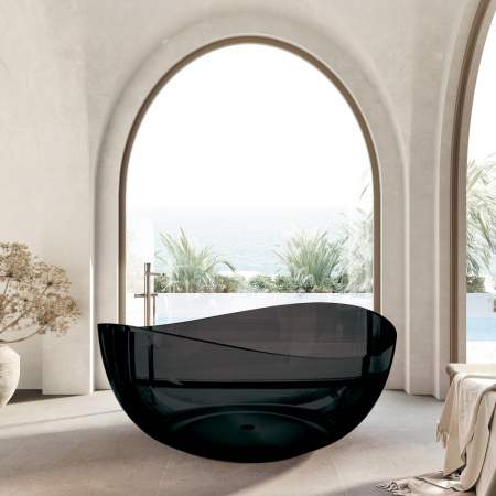 Ванна полиэфирная смола Abber Kristall AT9705Onyx 150х150 отдельностоящая круглая