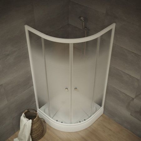 Душевой уголок Тритон Лайт Щ0000061794 100х100 стекло с рисунком профиль белый с поддоном