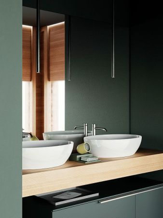 Раковина из сантехнического фаянса GSI Pura 884211_УЦ/2 60х40 накладная цвет белый