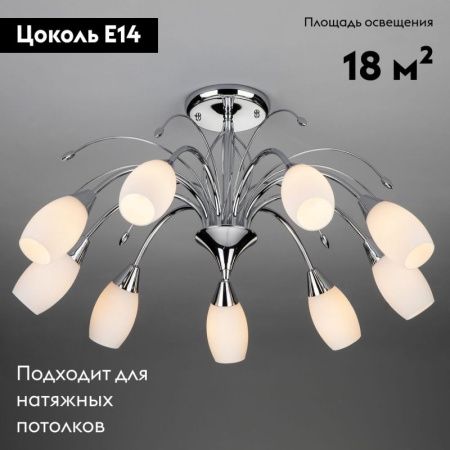 Люстра потолочная Eurosvet Ginevra (Гиневра) 22080/9 хром
